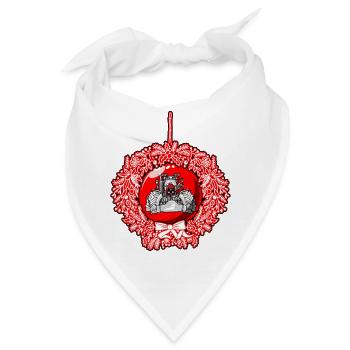 Weihnachtskranz Roter Traktor - Bandana - Weiß - Vorne