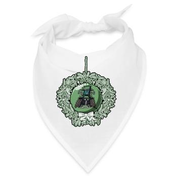 Weihnachtskranz Grün Traktor 617 - Bandana - Weiß - Vorne