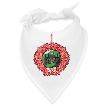 Weihnachtskranz Grün Traktor 512 - Bandana - Weiß - Vorne