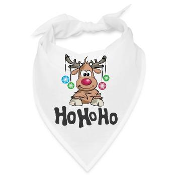 hohoho Rentier Elch Symbol Hirsch Kugeln icon - Bandana - Weiß - Vorne