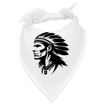Indianer Häuptling mit Federn - Bandana - Weiß - Vorne