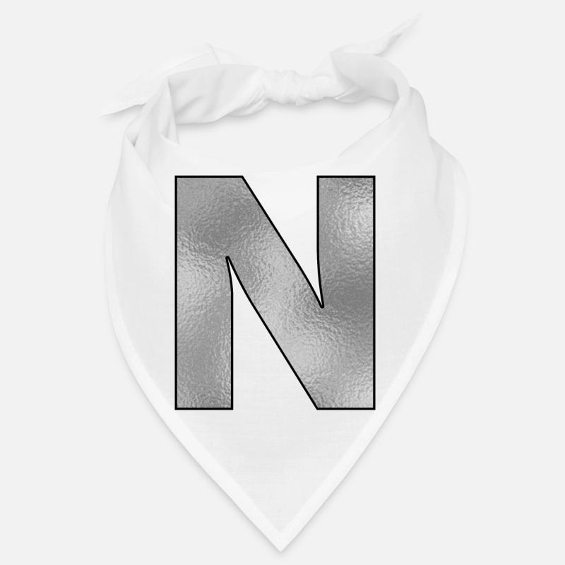 Letter N Silver Bandana