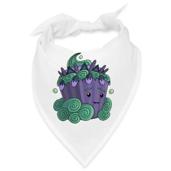 Purple Flower Cupcake - Bandana - Weiß - Vorne