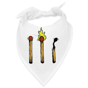 Streichholz Brennen Feuer - Bandana - Weiß - Vorne
