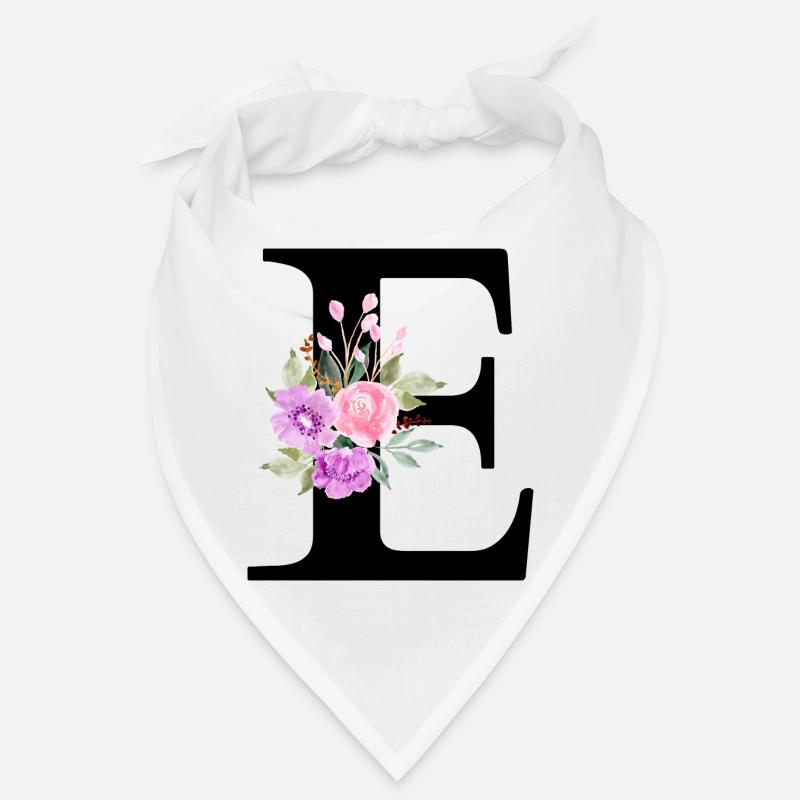 Lettre e floral violet Bandana