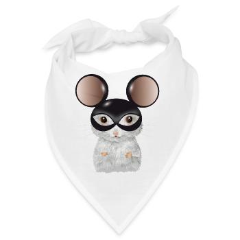 niedliche weiße Maus mit Maus Ohren Maske - Bandana - Weiß - Vorne