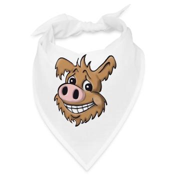 Schweinehund treuherzig - Bandana - Weiß - Vorne