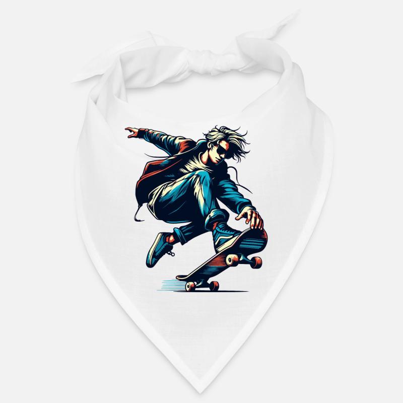 Lebendiges buntes Motiv eines Skaters Bandana