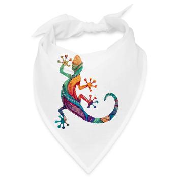 Mandala Gecko - Bandana - Weiß - Vorne