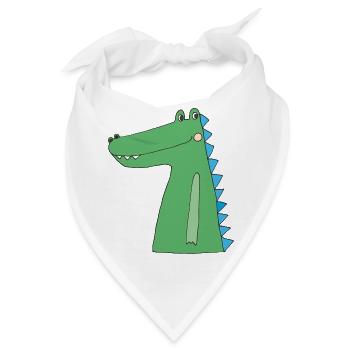 krokodil lustig - Bandana - Weiß - Vorne