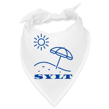 SYLT Sonne und Sonnenschirm Illustration - Bandana - Weiß - Vorne