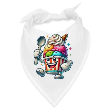 fröhliches Comic-Eis-Motiv für sommerlichen Spaß - Bandana - Weiß - Vorne