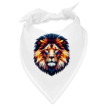 Polygonaler Löwe - Bandana - Weiß - Vorne