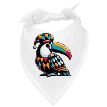 Harlekin Tukan - Bandana - Weiß - Vorne