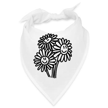 Glückliche Blumen - Bandana - Weiß - Vorne