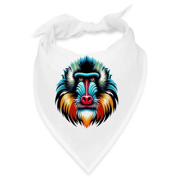Mandrill-Affe - Bandana - Weiß - Vorne