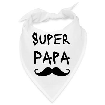 Super-Papa - Bandana - Weiß - Vorne