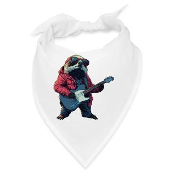 Faultier mit E-Gitarre - Bandana - Weiß - Vorne