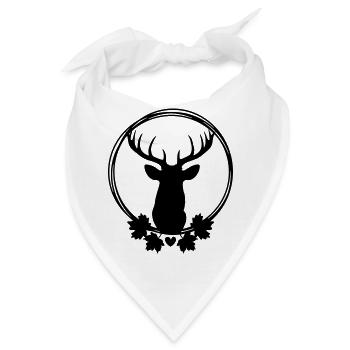 Kranz mit Hirsch - Bandana - Weiß - Vorne