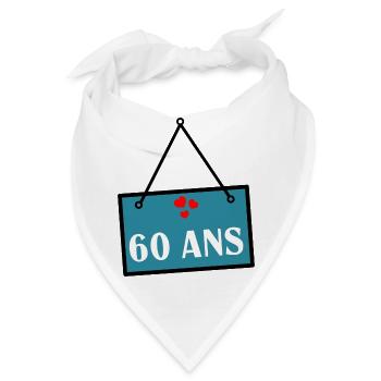 60. 60 JAHRE. 60-JÄHRIGES JUBILÄUM. 60. GEBURTSTAG. - Bandana - Weiß - Vorne