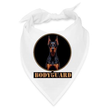 Bodyguard Dobermann Kreis - Bandana - Weiß - Vorne