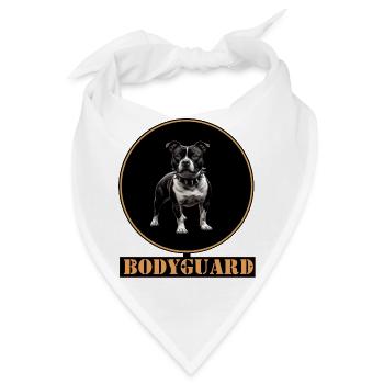 Hund mit Spikes – Staffordshire Bullterrier - Bandana - Weiß - Vorne