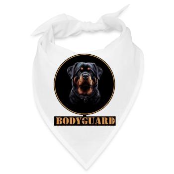 Bodyguard Rottweiler Ringdesign - Bandana - Weiß - Vorne