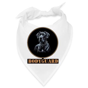 Bodyguard Hund - Deutsche Dogge - Bandana - Weiß - Vorne