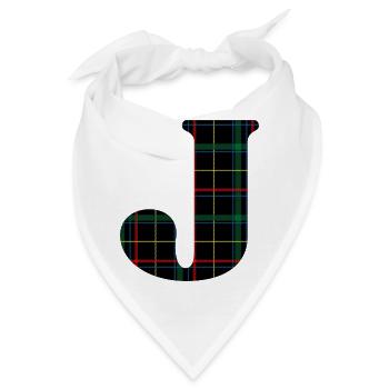 Monogrammierter schottischer Tartan j - Bandana - Weiß - Vorne