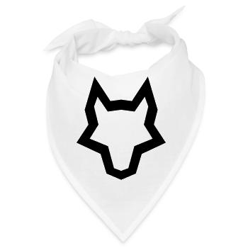 LOGO des Wolfes - Bandana - Weiß - Vorne