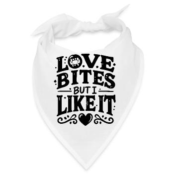 Ich liebe Bites, aber ich mag es - Bandana - Weiß - Vorne