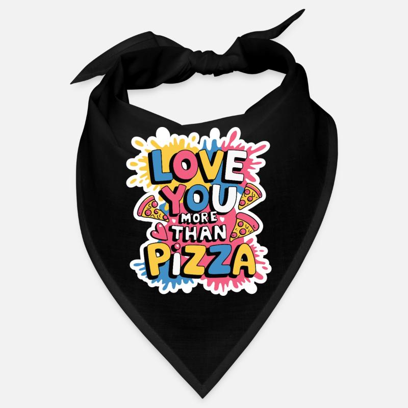 Je t'aime plus que la pizza 2025,valentine's day Bandana