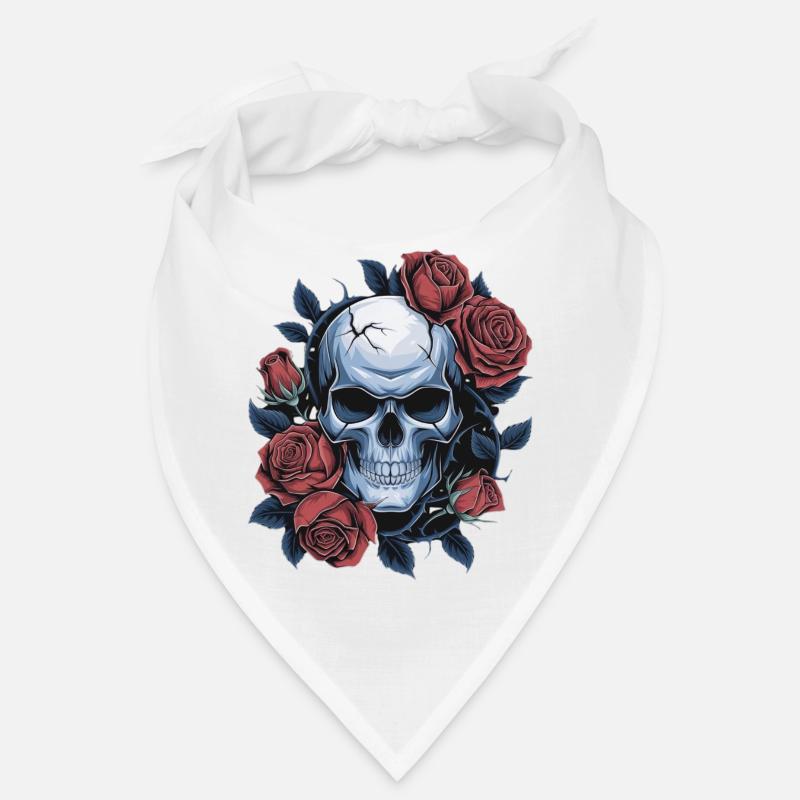 Skull with rose flowers Bandana