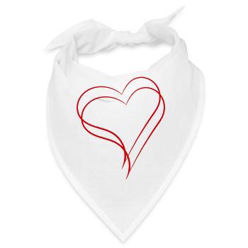 Zwei Herzen - Bandana - Weiß - Vorne