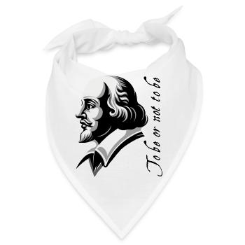 Shakespeare Literarisches Profil - Minimalistisch - Bandana - Weiß - Vorne