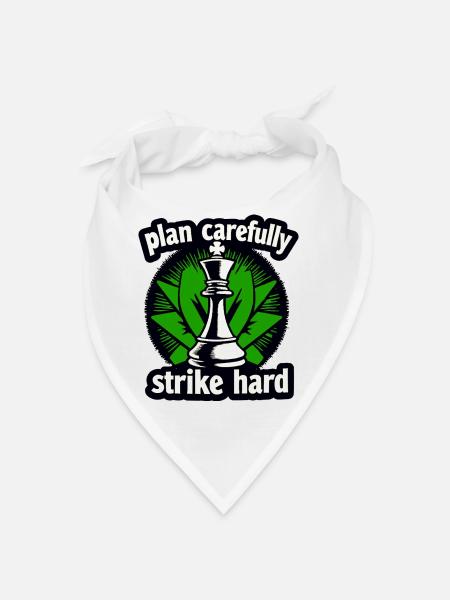 Schach plan carefully strike hard - Bandana - Weiß - Vorne