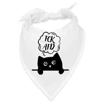 Süße Katze FCK AFD Linke Politik 161 Antifa - Bandana - Weiß - Vorne