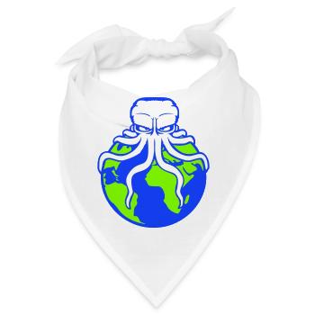 Oktopus greift Erde an riesiges Alien Monster Cool - Bandana - Weiß - Vorne
