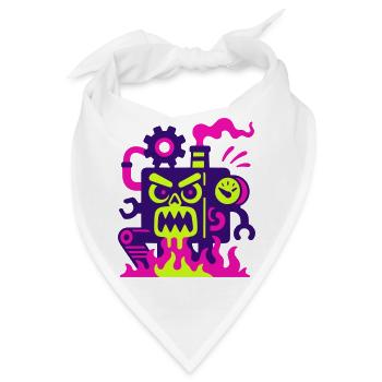 Monster Machine on Fire - Bandana - Weiß - Vorne