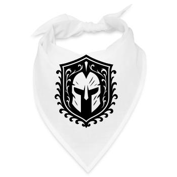 Spartaner Helm Wappen - Bandana - Weiß - Vorne