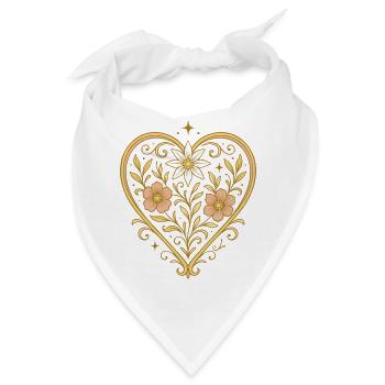 Blumenherz mit Edelweiß - Bandana - Weiß - Vorne