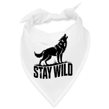 Bleib wild, Wolf - Bandana - Weiß - Vorne