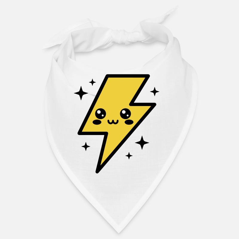 Kawaii lightning bolt with expressive face Bandana