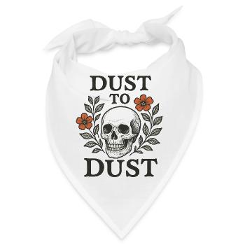 Dust to Dust Totenkopf-Blumendesign - Bandana - Weiß - Vorne