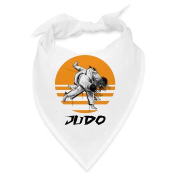 Judo-Kampfkunst Motiv mit Dynamik - Bandana - Weiß - Vorne