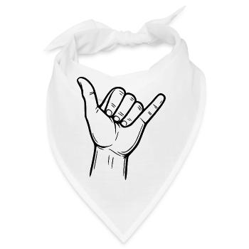 Shaka Handzeichen – Surfer Sign - Bandana - Weiß - Vorne