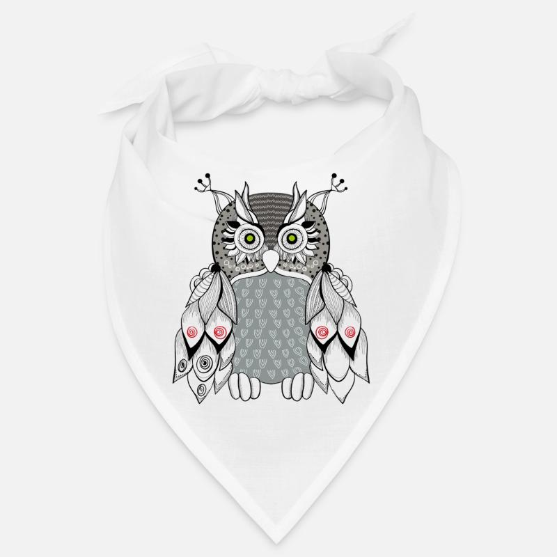  Eule - Bandana - Weiß