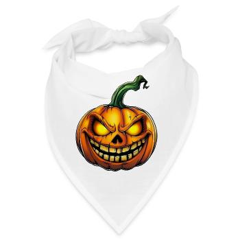 gruseliger Halloween Kürbis :) - Bandana - Weiß - Vorne