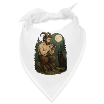Nachtwald Dämon Flöte Faun - Bandana - Weiß - Vorne