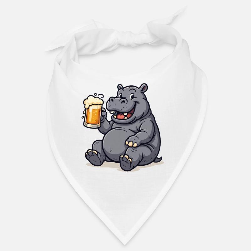 Nilpferd mit Pint Bierfreude Bandana